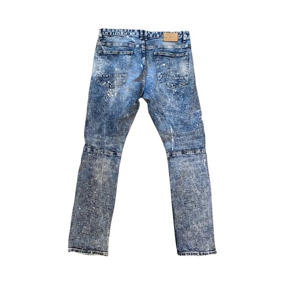 Smoke Rise NY Streetwear Distressed Tapered Leg Men's Jeans Size 34x32 - Picture 2 of 8